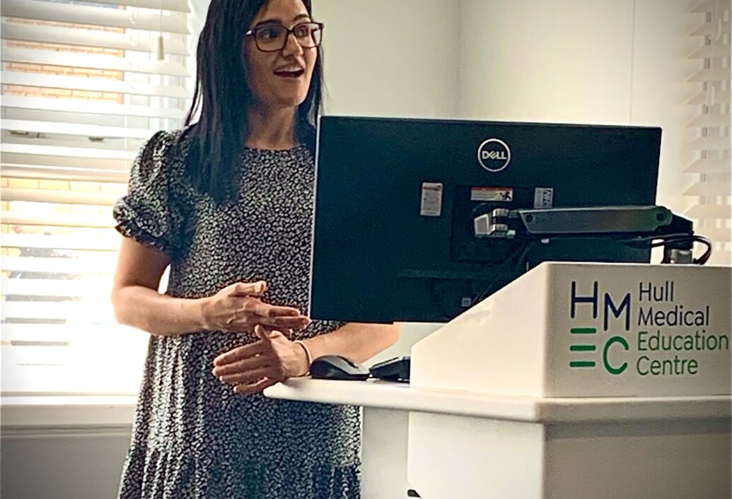 Dr Namrata gives a talk at Hull Medical Education Centre.