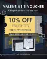💖 Love Your Smile This Valentine’s Day! 💖

Treat yourself or someone special to a brighter, whiter smile with 10% off Enlighten Teeth Whitening. This exclusive Valentine’s discount is available now through February 15th – perfect for turning up the sparkle in your smile!

📞 Call us today at 0113 249 0795 to book your consultation and take the first step toward your dream smile. Don’t wait – your perfect Valentine’s glow is just a call away!

#ValentinesDay #TeethWhitening #EnlightenWhitening #SmileBright #MelioraDental #LeedsDentist #LoveYourSmile #CosmeticDentistry